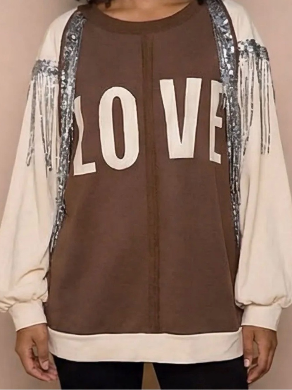 POL Brown Sweatshirt with Cream Lettering